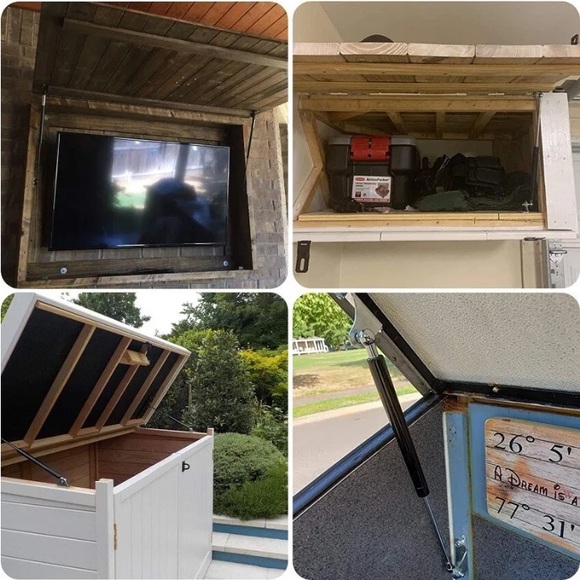 2x Gas Springs Lift Support w/ L-type Mounts Prop Strut Shocks Tool Box Top Lid - Picture 6 of 11